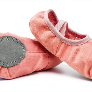 Generic Girls Canvas Ballet Shoes Pink Half Soles Strap-0