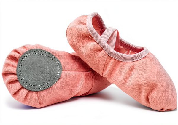 Generic Girls Canvas Ballet Shoes Pink Half Soles Strap-0