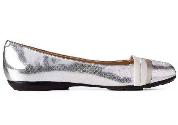 Geox Womens Ballet Flats Synthetic Slip On Silver-5