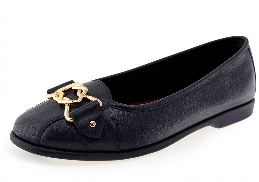 Aerosoles womens flats in black leather with buckle and bow detail