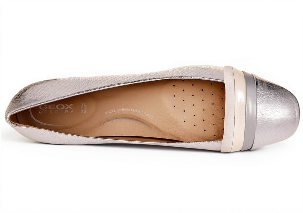 Geox Womens Ballet Flats Synthetic Slip On Silver-4