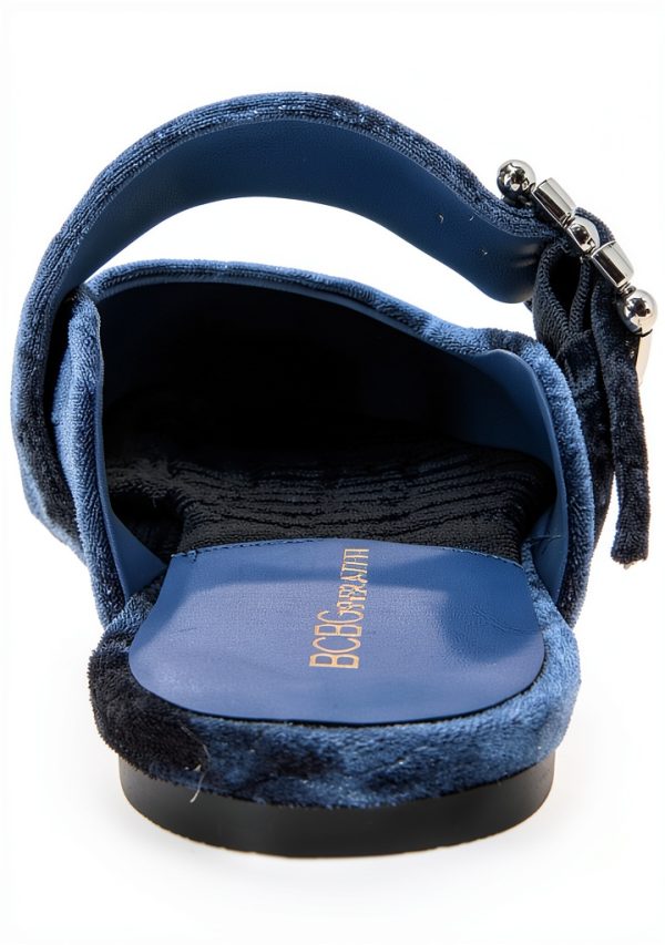 BCBGeneration Womens Flats Memory Foam Naval Blue Velvet-2
