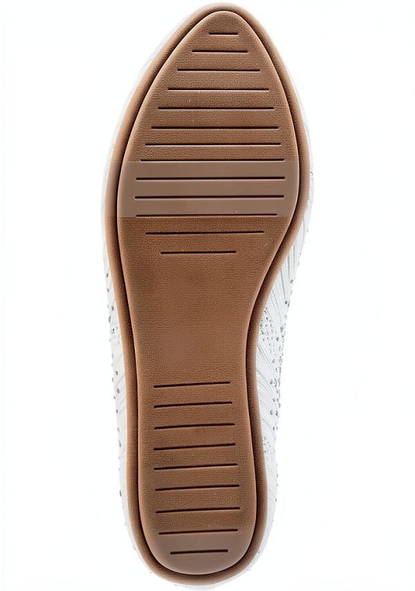 XOXO Womens Flats Knit Upper Bling Ornamentation Off White-2