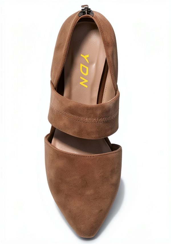 YDN Womens Vegan Ballet Flats Almond Toe Strappy Design-3