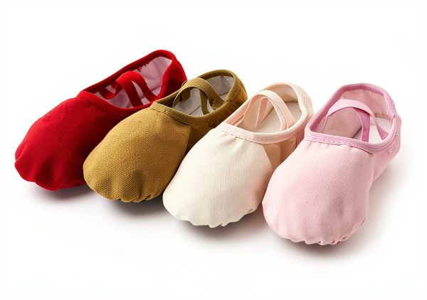 Generic Girls Canvas Ballet Shoes Pink Half Soles Strap-2
