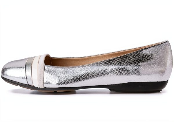 Geox Womens Ballet Flats Synthetic Slip On Silver-7
