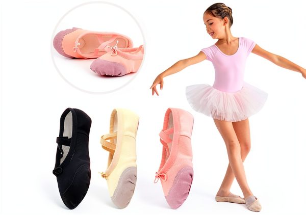 Generic Girls Ballet Shoes Pink Black Sizes Toddler Big Kid-1