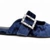 BCBGeneration Womens Flats Memory Foam Naval Blue Velvet-1