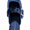 BCBGeneration Womens Flats Memory Foam Naval Blue Velvet-4