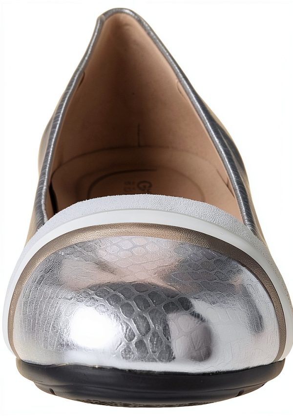 Geox Womens Ballet Flats Synthetic Slip On Silver-1