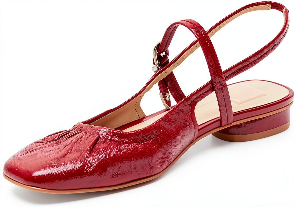 Rianne flats in Midnight Crinkle Patent color on a neutral background