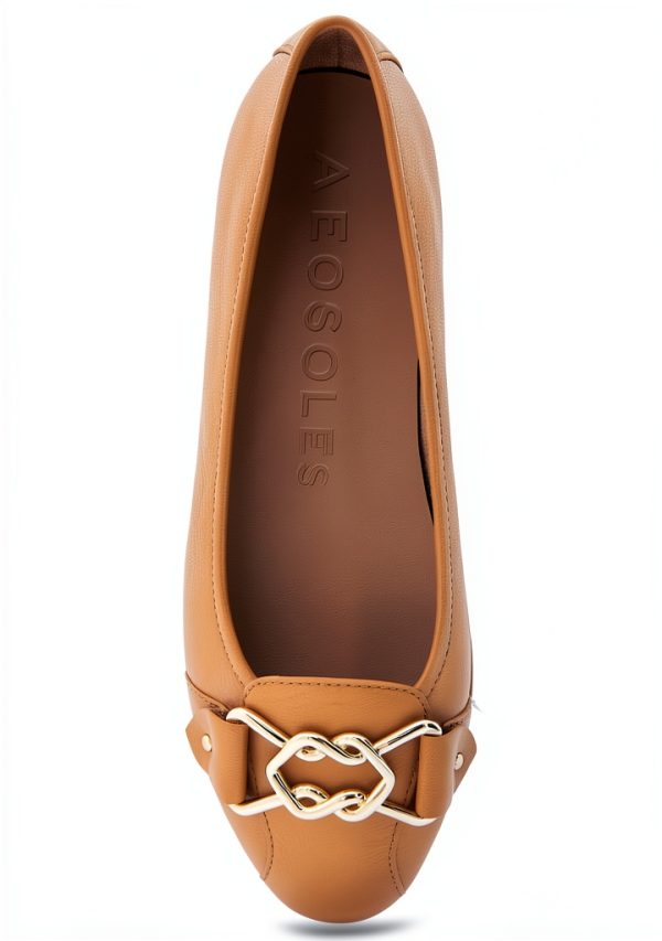 Aerosoles Womens Leather Flats Ortholite Insole Buckle Bow-4