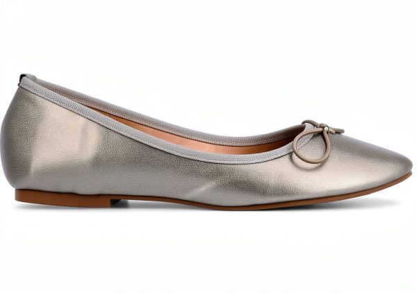 Journee Collection Womens Pewter Flats Faux Leather Slip On-1