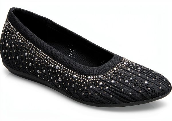 XOXO Womens Flats Knit Upper Bling Ornamentation Shoes-0