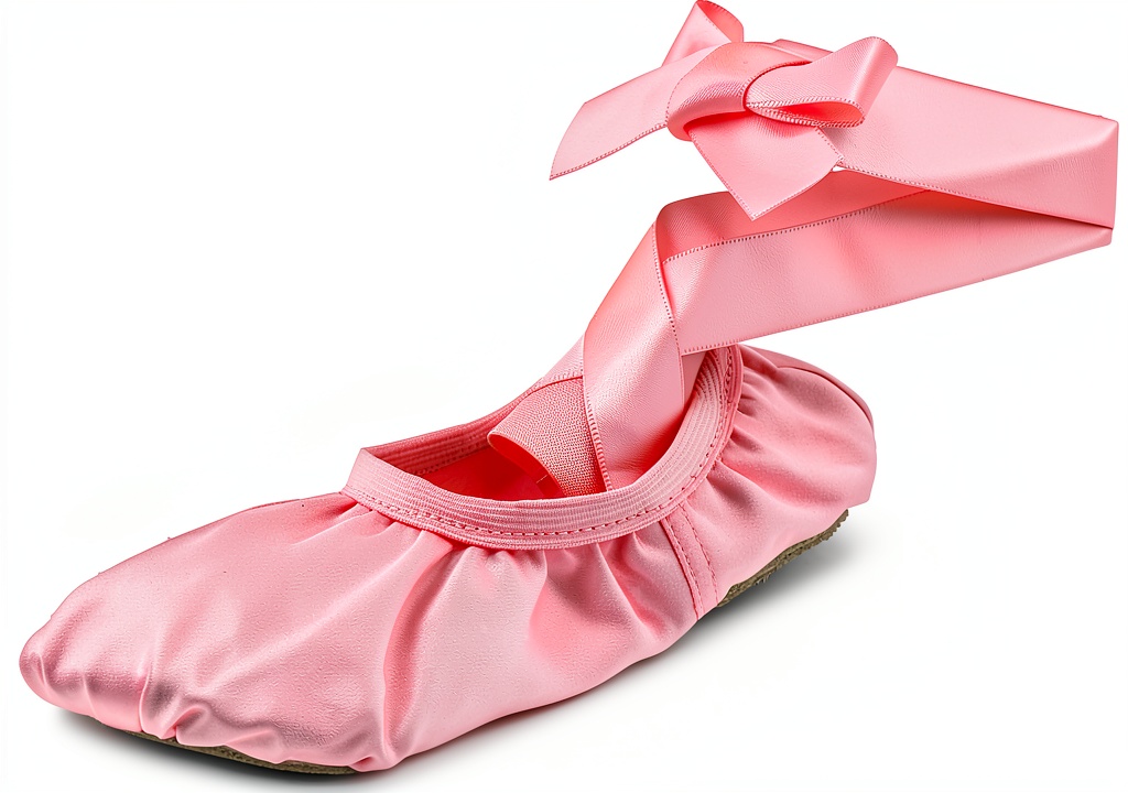 Girls jazz shoes in multiple colors displayed on a dance studio floor