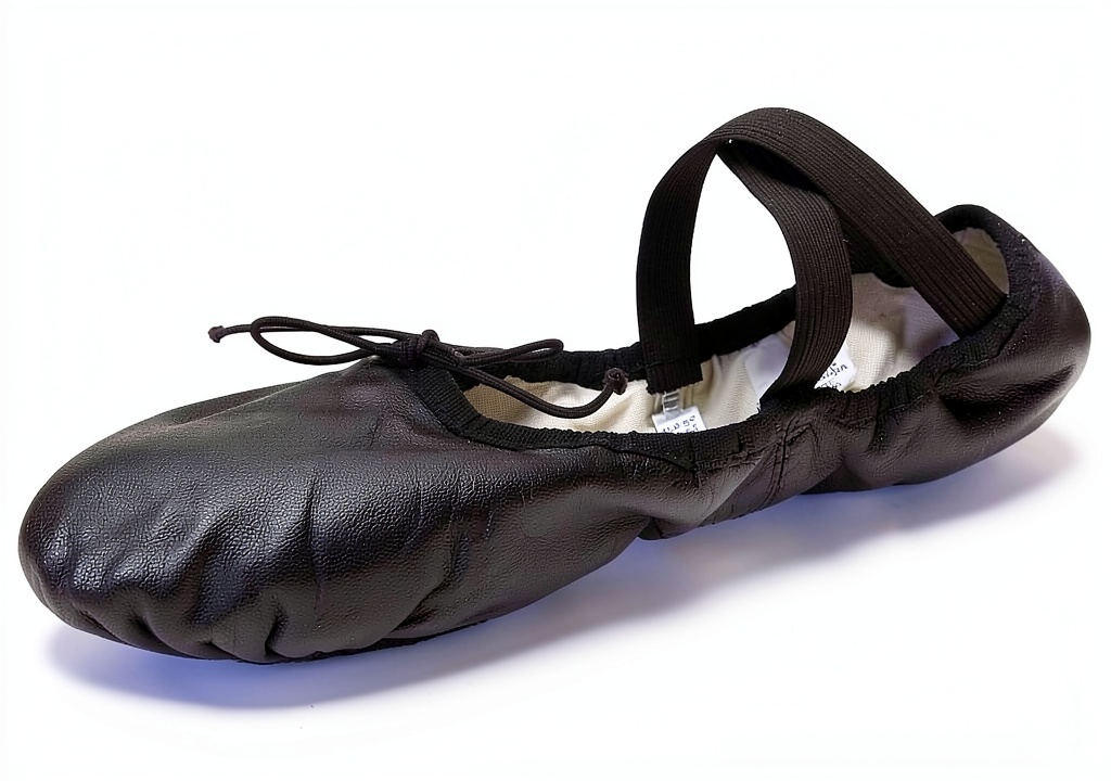 Bloch leather ballet shoes with split sole and tapered toe design