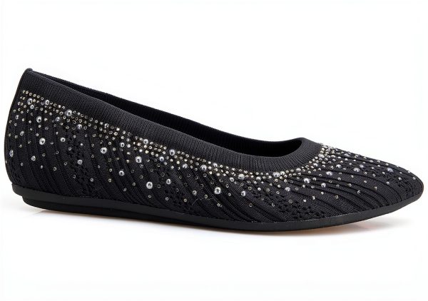 XOXO Womens Flats Knit Upper Bling Ornamentation Shoes-4