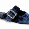 BCBGeneration Womens Flats Memory Foam Naval Blue Velvet-0