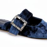 BCBGeneration Womens Flats Memory Foam Naval Blue Velvet-0