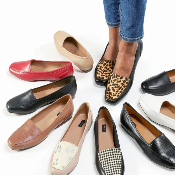 ARRAY Freedom Flats Leather Loafers Womens Square Toe Shoes-1