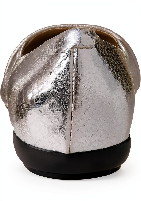 Geox Womens Ballet Flats Synthetic Slip On Silver-2