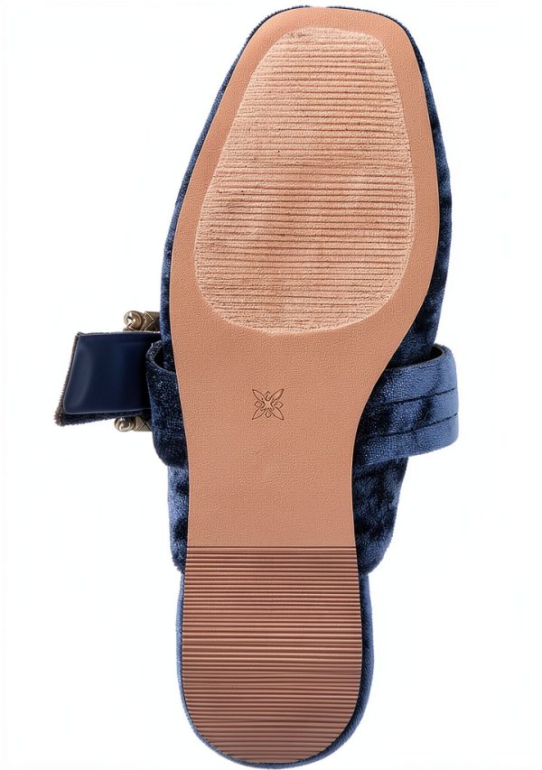 BCBGeneration Womens Flats Memory Foam Naval Blue Velvet-3