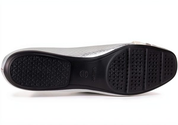 Geox Womens Ballet Flats Synthetic Slip On Silver-3