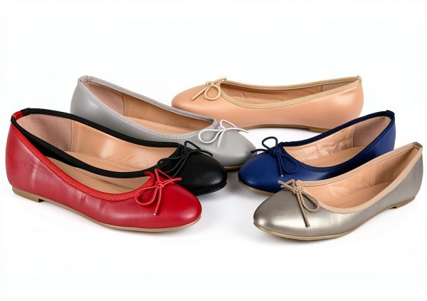 Journee Collection Womens Red Faux Leather Slip On Flats-4