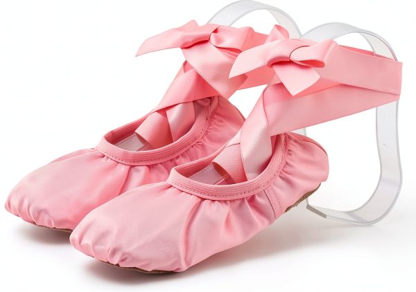 Generic Girls Ballet Shoes Pink Purple Beige Dance Slippers-5