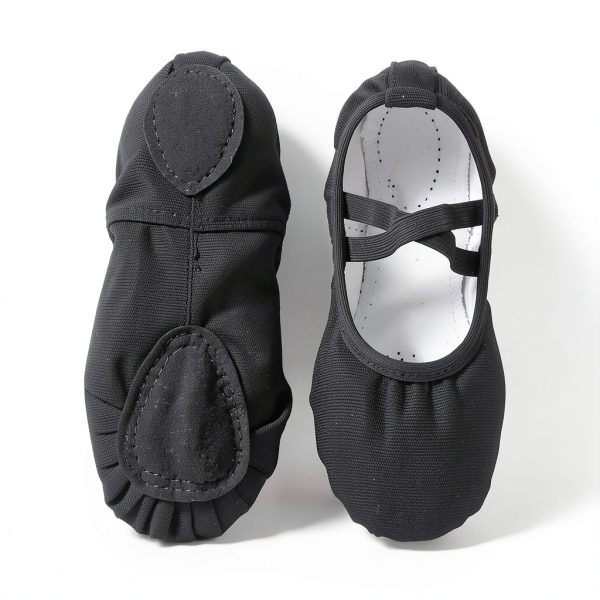 Generic Girls Ballet Satin Slippers Pink Black White Sizes-1