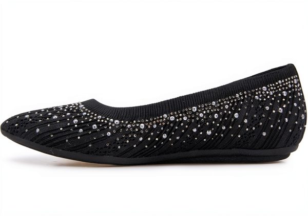 XOXO Womens Flats Knit Upper Bling Ornamentation Shoes-5