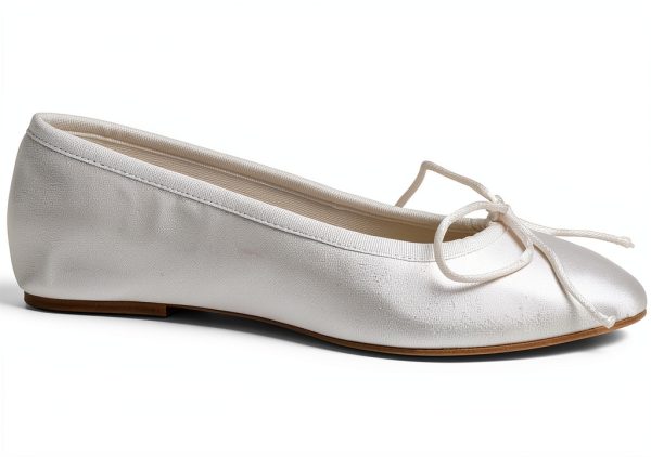 Women's Satin Flat Shoes Touch Ups Leather Sole-5