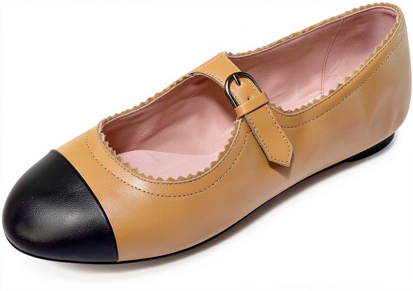 Bloch ballet shoes two tone leather buckle-0