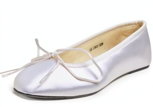 Women's Satin Flat Shoes Touch Ups Leather Sole-0