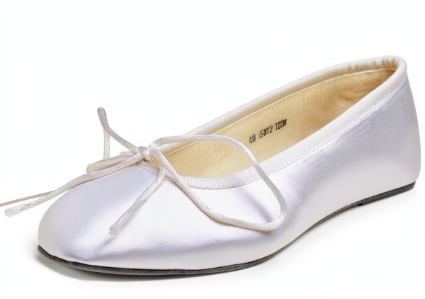 Women's Satin Flat Shoes Touch Ups Leather Sole-0